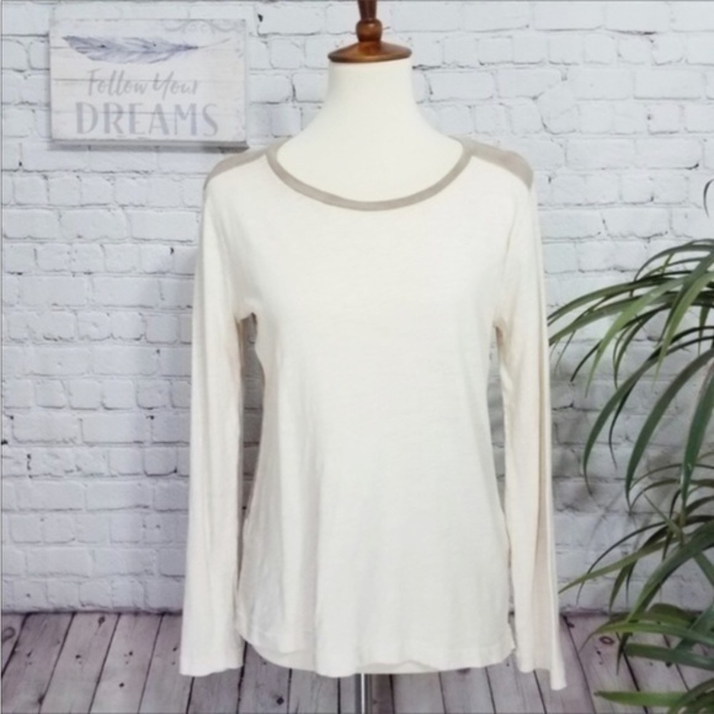 Madewell whisper cotton long sleeve crewneck top